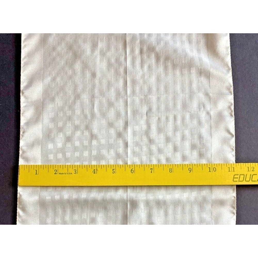 Women’s Scarf Cream Geometric Border Long Rectangle Lightweight Casual Vintage - Picture 6 of 16
